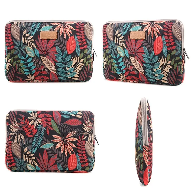 Lisen 7.0 inch Sleeve Case Colorful Leaves Zipper Briefcase Carrying Bag