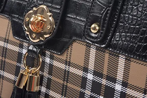 Mad For Plaid Rolling Computer Ipad Tablet Or Laptop Tote Briefcase Carryall Bag