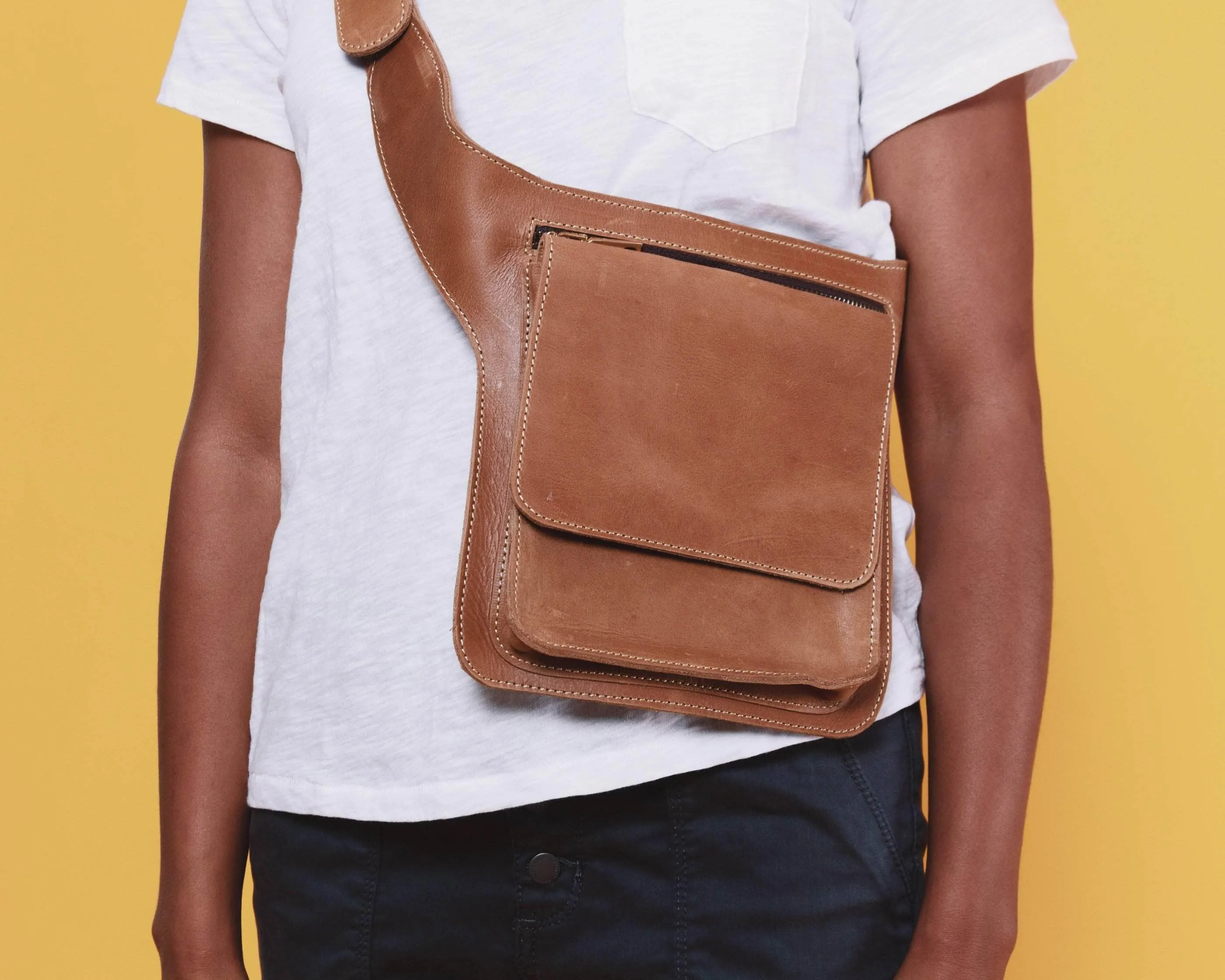 Mekane Leather Fanny Pack - Black