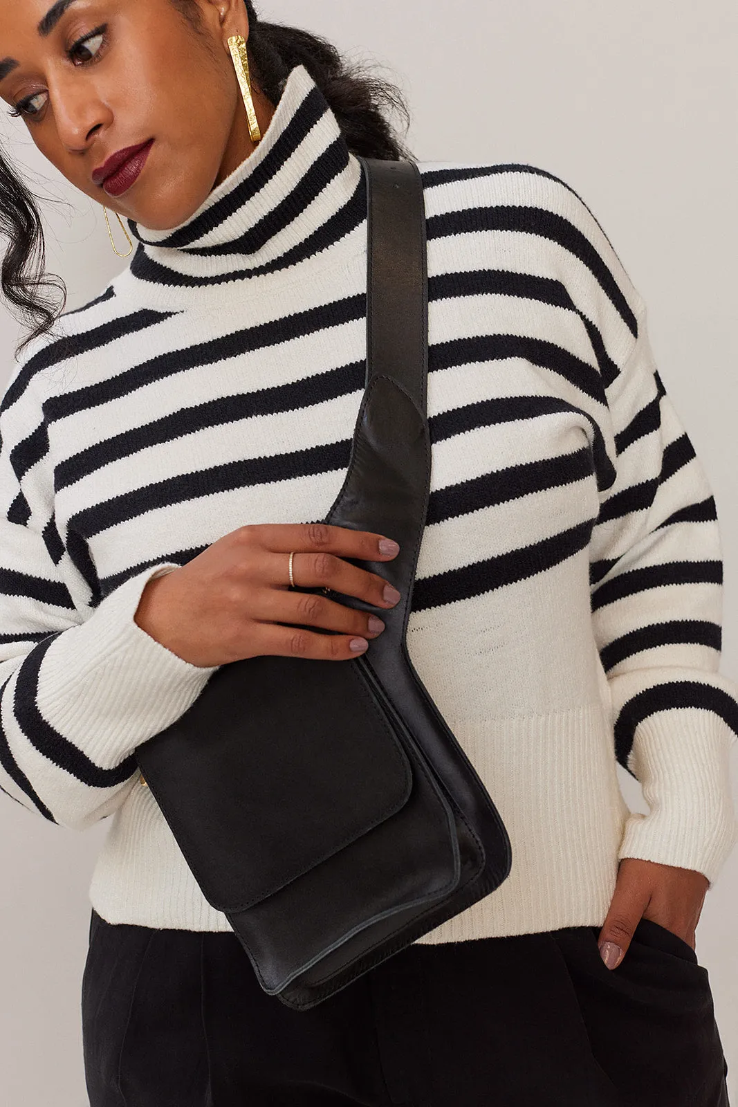 Mekane Leather Fanny Pack - Black
