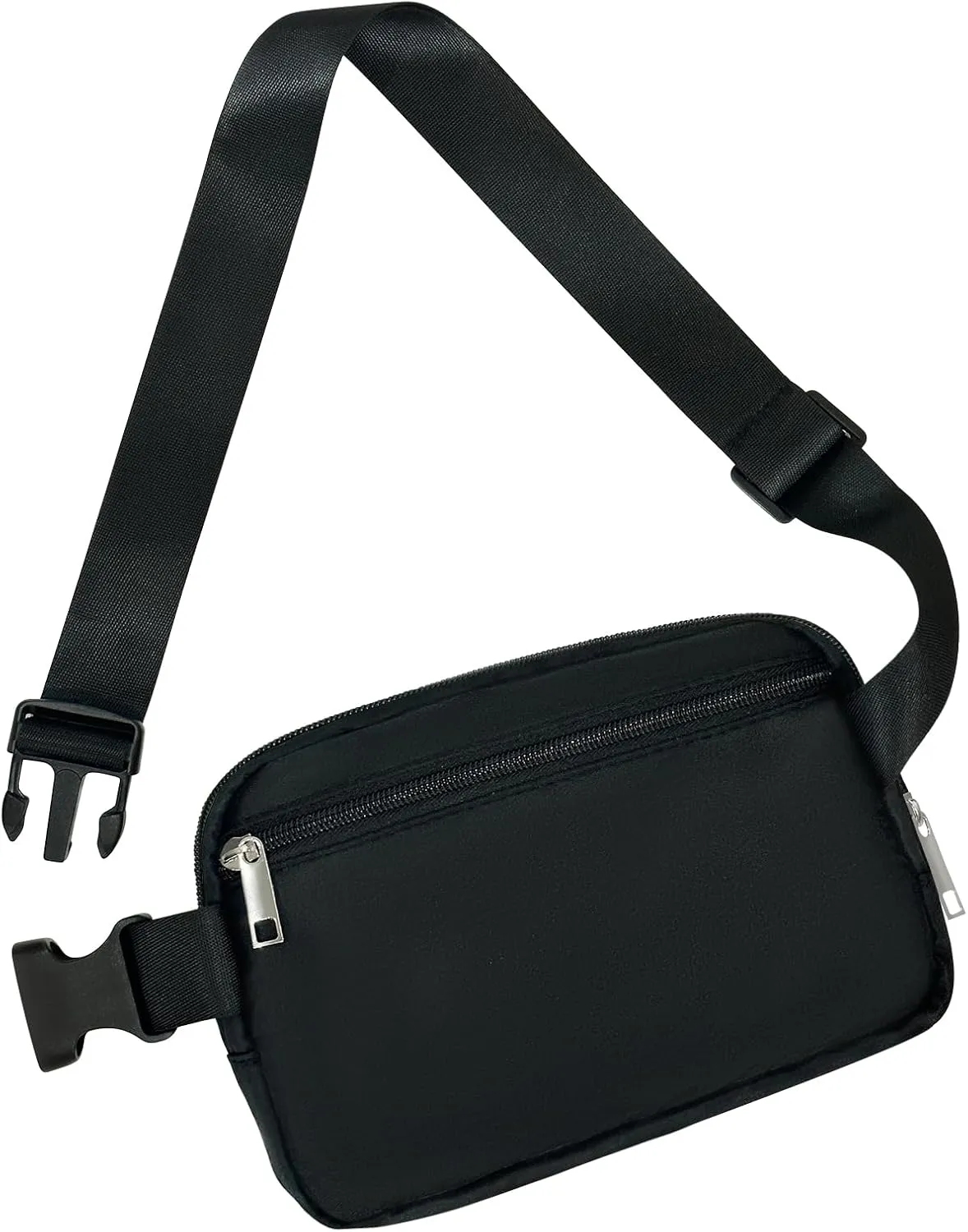 Mini Fanny Pack Black Belt Bag for Women and Men, Cross Body Fanny Pack with Adjustable Strap, Waterproof Small Fanny Packs for Workout, Running, Traveling Hiking