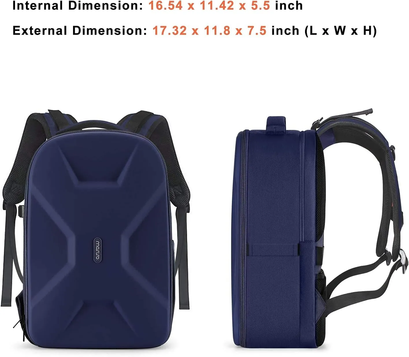 MOSISO Camera Backpack, DSLR/SLR/Mirrorless Photography Camera Bag 15-16 inch Waterproof Hardshell Case with Tripod Holder&Laptop Compartment Compatible with Canon/Nikon/Sony, Navy Blue