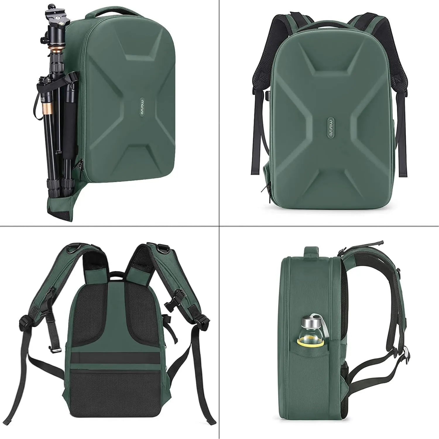MOSISO Camera Backpack,DSLR/SLR/Mirrorless Photography Camera Bag Full Open Waterproof Hardshell Bag with Insert&Tripod Holder&Laptop Compartment Compatible with Canon/Nikon/Sony, Emerald Green