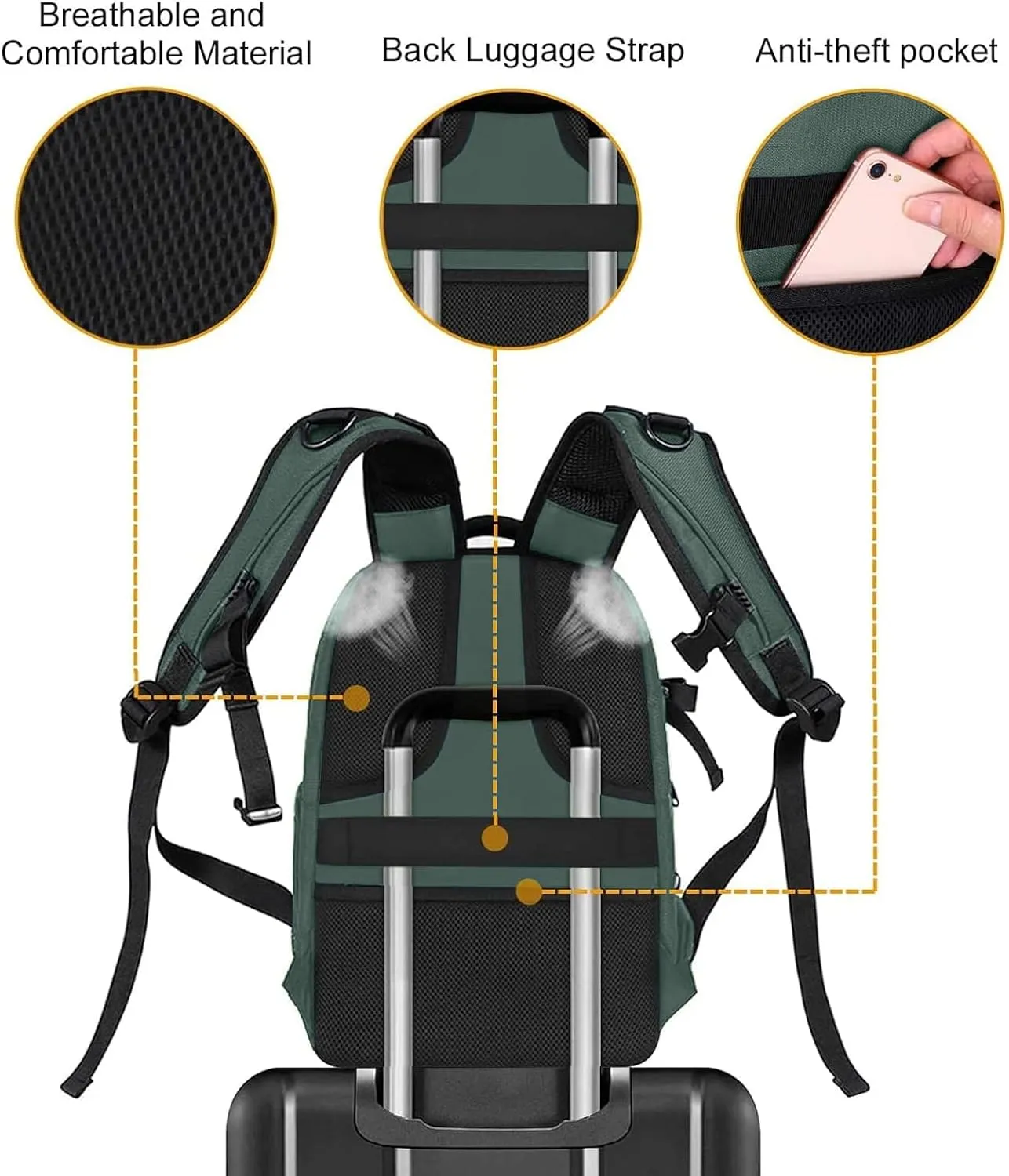 MOSISO Camera Backpack,DSLR/SLR/Mirrorless Photography Camera Bag Full Open Waterproof Hardshell Bag with Insert&Tripod Holder&Laptop Compartment Compatible with Canon/Nikon/Sony, Emerald Green
