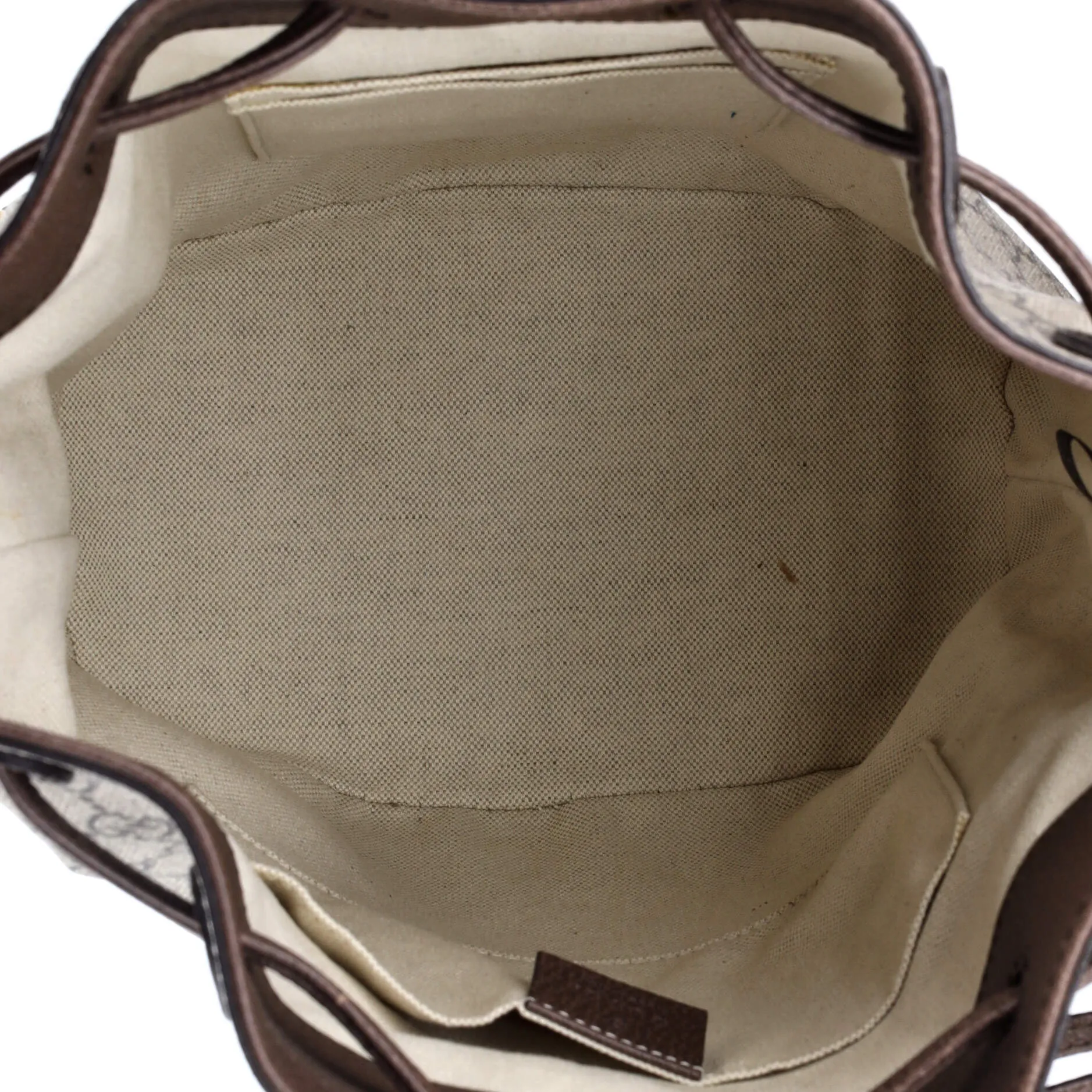 Neo Vintage Drawstring Bucket Backpack GG Coated Canvas Mini