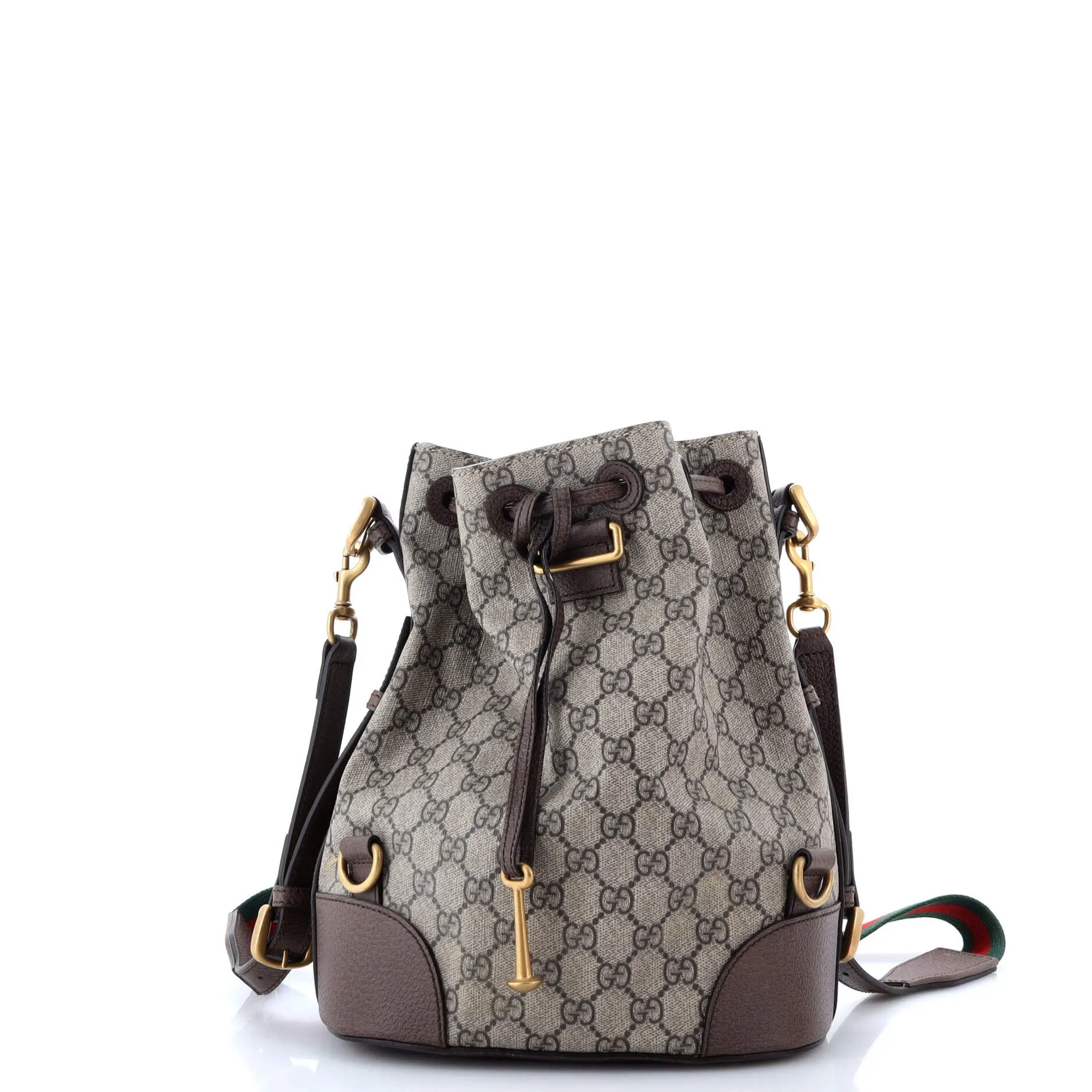 Neo Vintage Drawstring Bucket Backpack GG Coated Canvas Mini