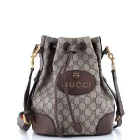 Neo Vintage Drawstring Bucket Backpack GG Coated Canvas Mini