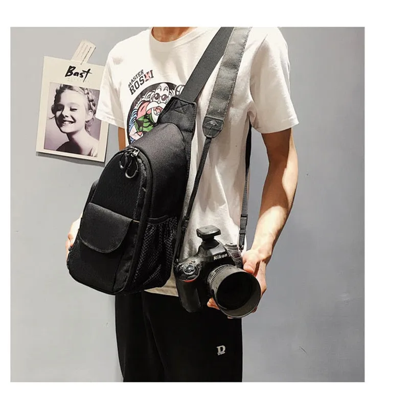 Nylon Shoulder Camera Bag Handbag Crossbody Chest Bag for Sony Nikon Canon DSLR Digital Cameras Lens Accessories