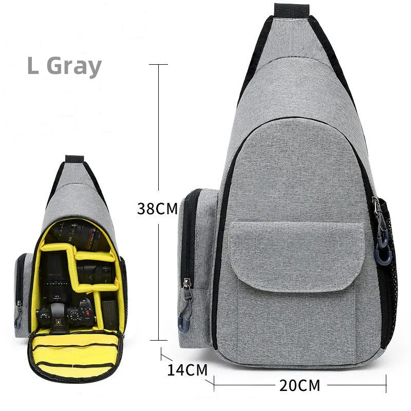 Nylon Shoulder Camera Bag Handbag Crossbody Chest Bag for Sony Nikon Canon DSLR Digital Cameras Lens Accessories