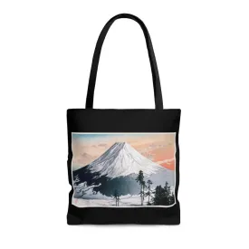 Premium Polyester Tote Bag - Vintage Art #303 Katsuyama Neighborhood by Hiroaki Takahashi | Artsy Tote Bag, Graphic Tote Bag, Aesthetic