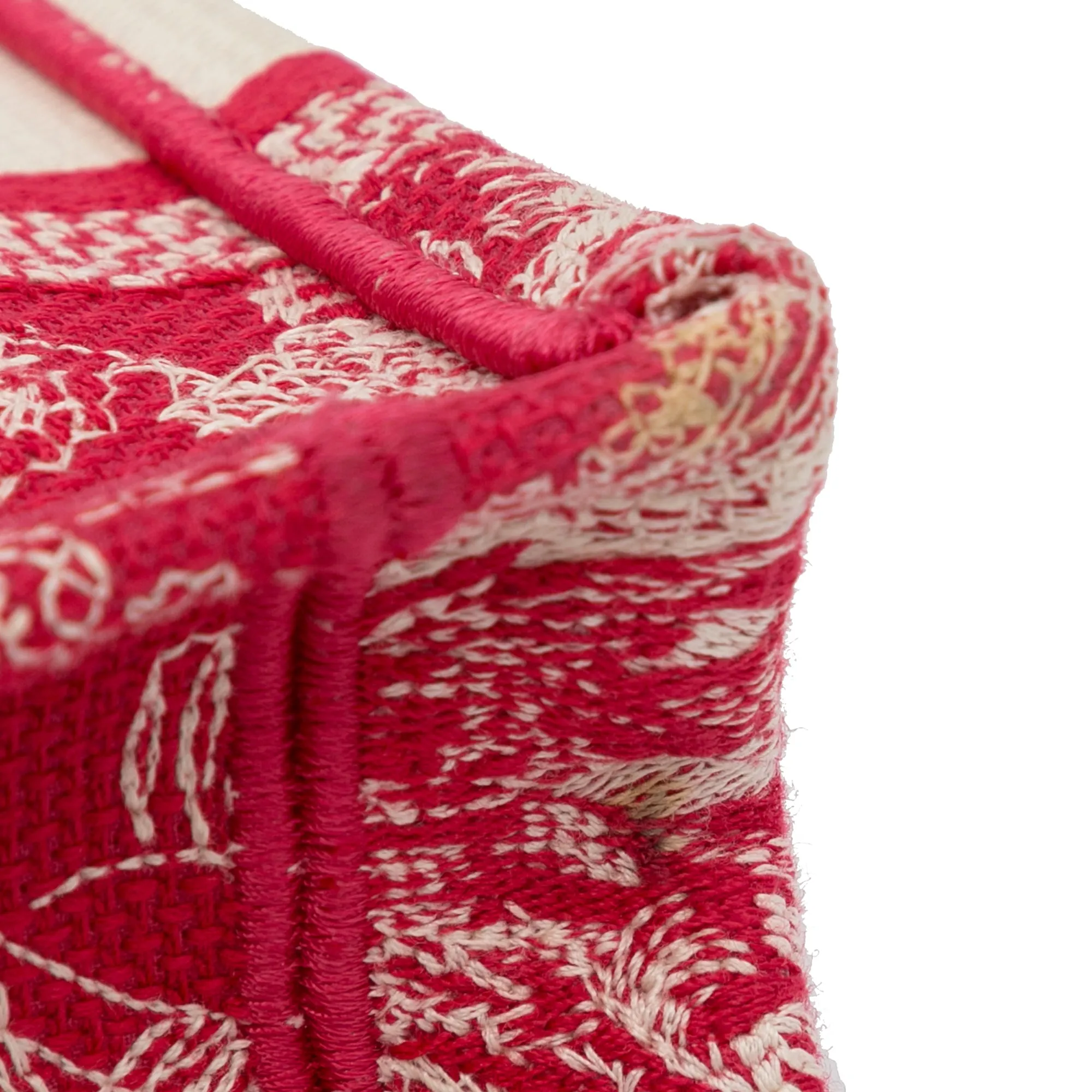 Red Dior Mini Embroidered Book Tote