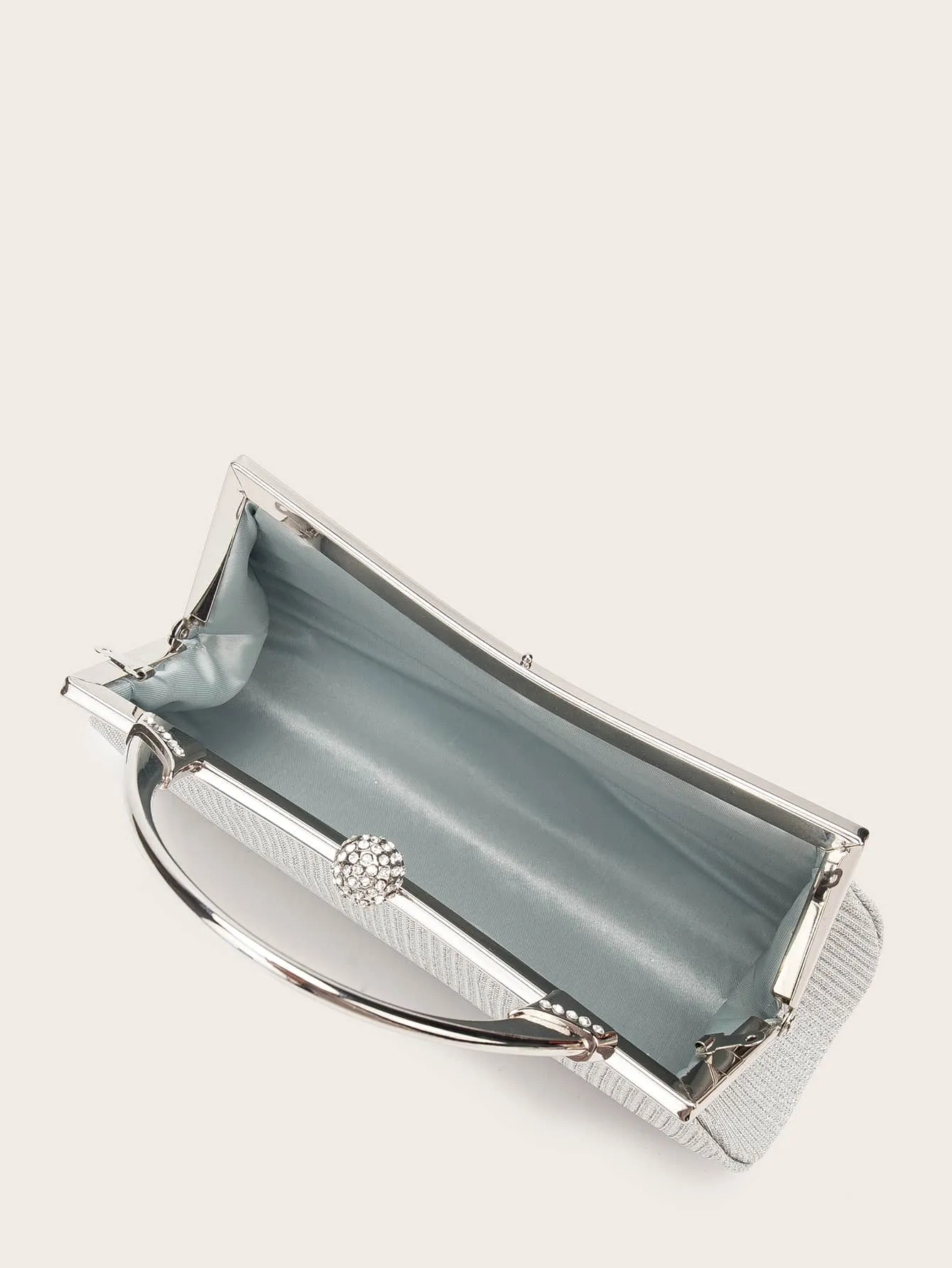 Rhinestone Decor Chain Clutch Bag