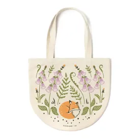 Round Canvas Tote - Foxy Foxglove