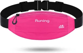 Running Belt Waist Pack - Running Fanny Pack for Women & Men - Hiking Cycling Workout Belt Bag - Whole Bag Reflective Runner Pouch - Waterproof Cell Phone Holder Rosy