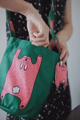 Ruoyu Studio Rabbit-Casual Crossbody Round Bucket Cloth Bag