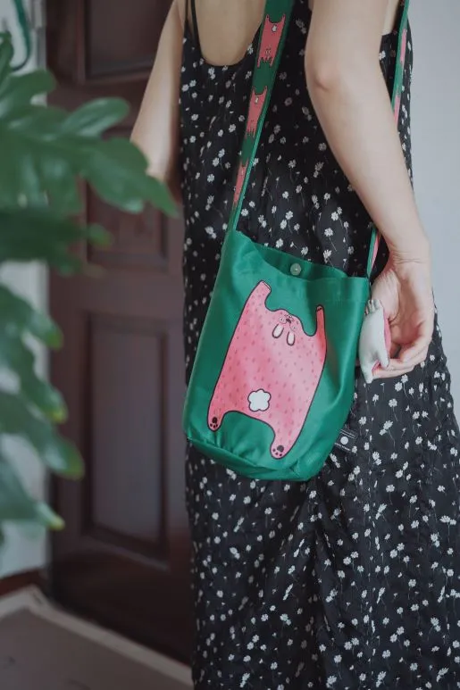 Ruoyu Studio Rabbit-Casual Crossbody Round Bucket Cloth Bag