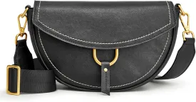S-ZONE Crossbody Bags for Women Top Grain Leather Shoulder Bag Small Cross Body Purse with Adjustable Wide Strap