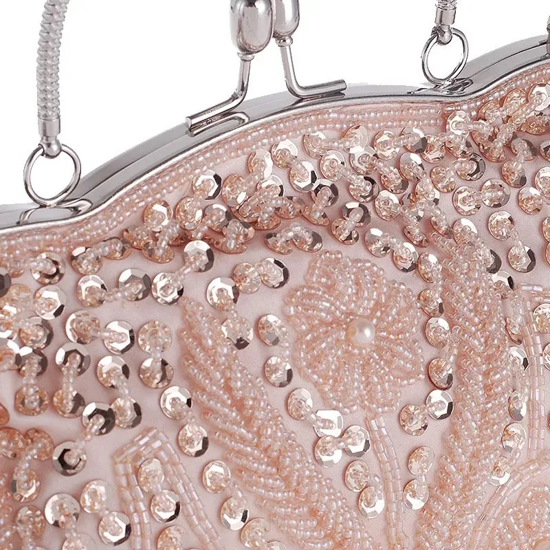 Silver Beaded Evening Clutch