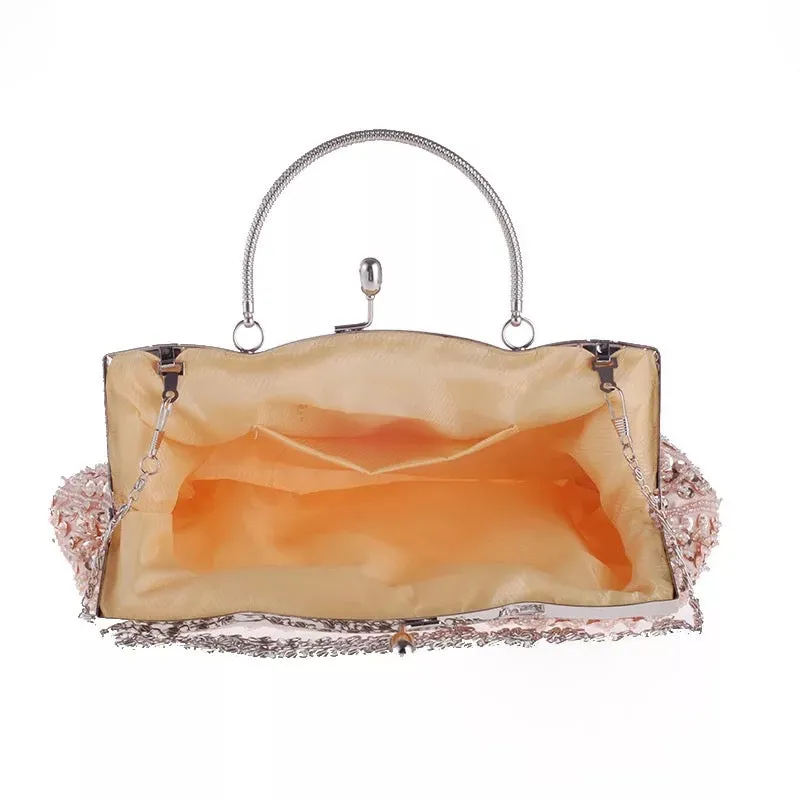 Silver Beaded Evening Clutch