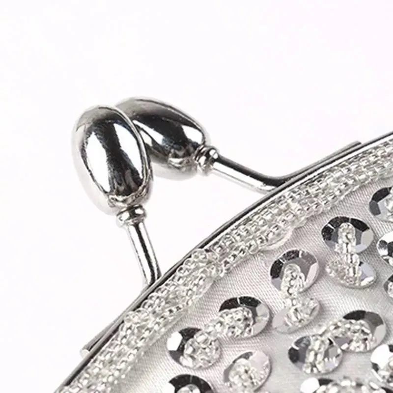 Silver Beaded Evening Clutch