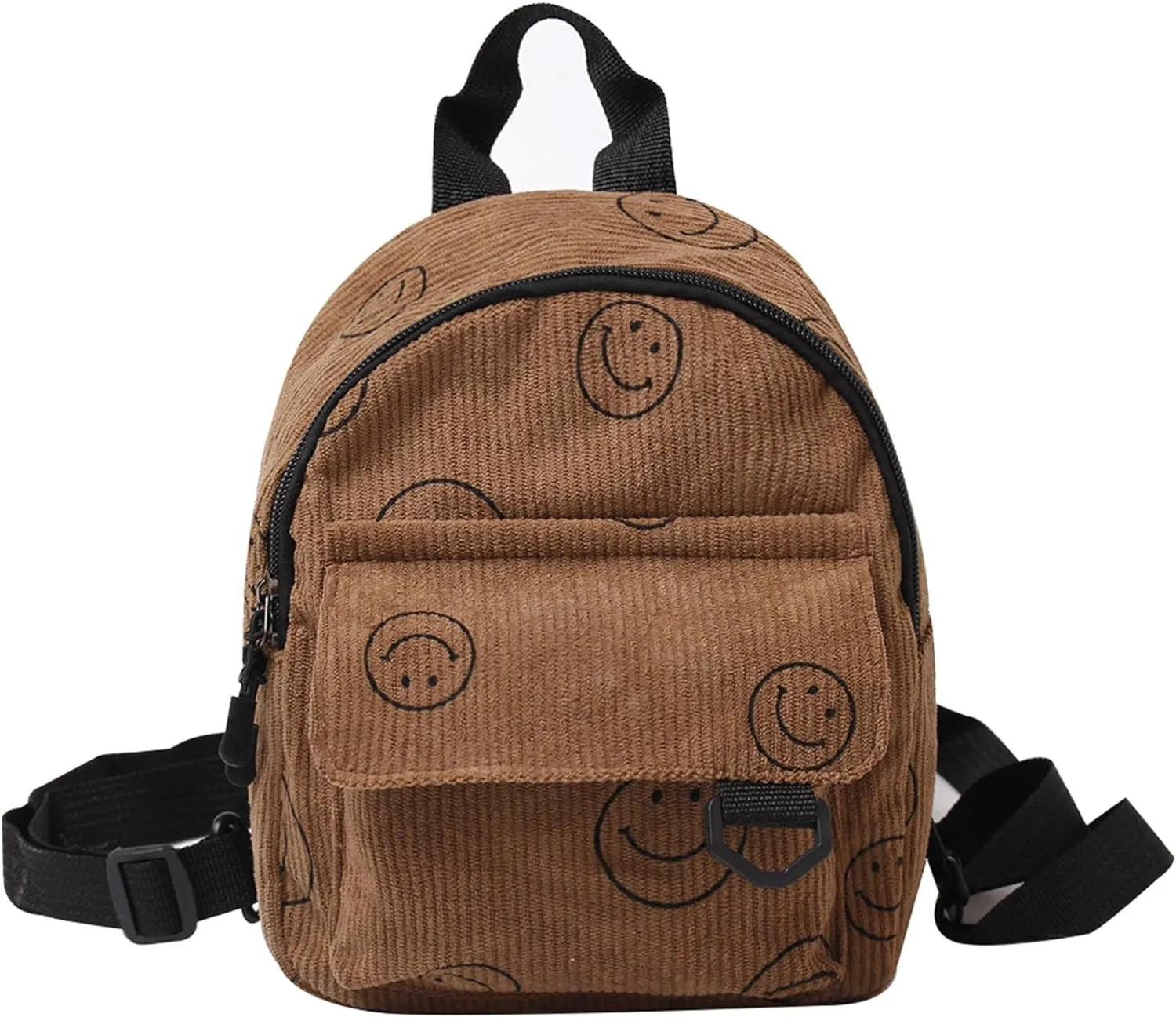 Small Backpack Purse Cute Mini Corduroy Bookbag Toddler Backpack School Bags for Women Girls Boys Teens Kids (brown)