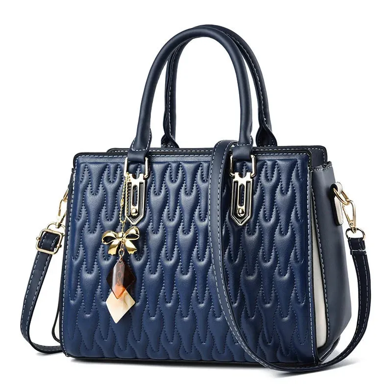 Soft Embossed Large Capacity Shoulder Crossbody Handbag