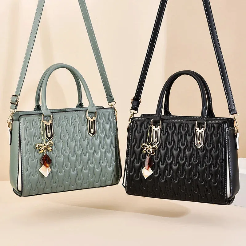 Soft Embossed Large Capacity Shoulder Crossbody Handbag