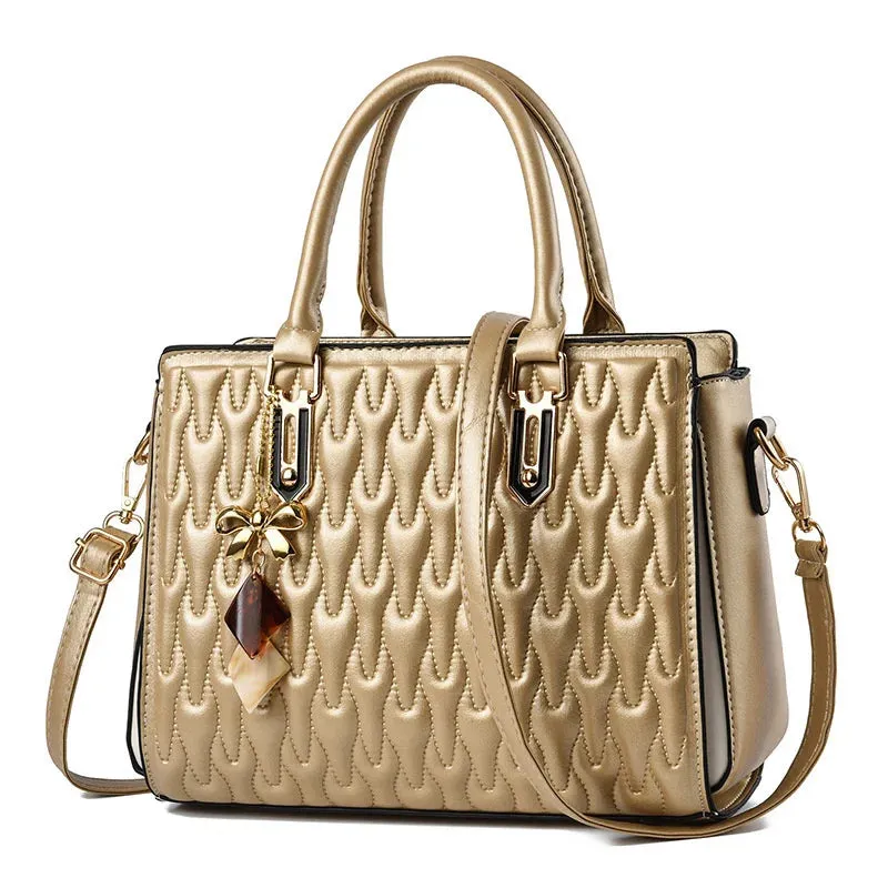 Soft Embossed Large Capacity Shoulder Crossbody Handbag