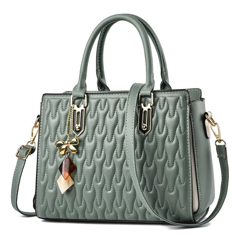 Soft Embossed Large Capacity Shoulder Crossbody Handbag