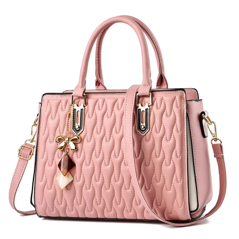 Soft Embossed Large Capacity Shoulder Crossbody Handbag