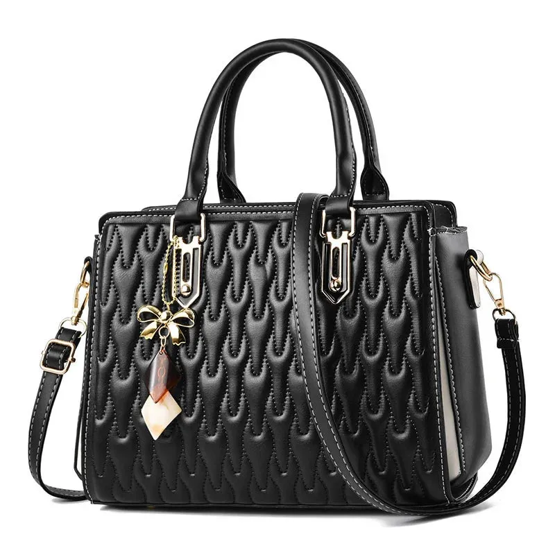 Soft Embossed Large Capacity Shoulder Crossbody Handbag