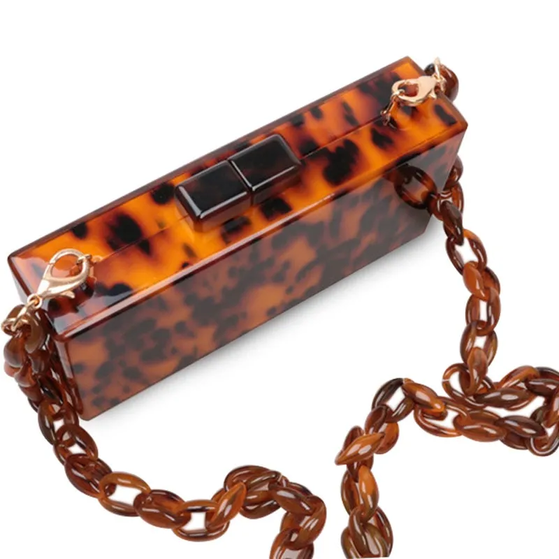 Tortoise Acrylic Box Clutch