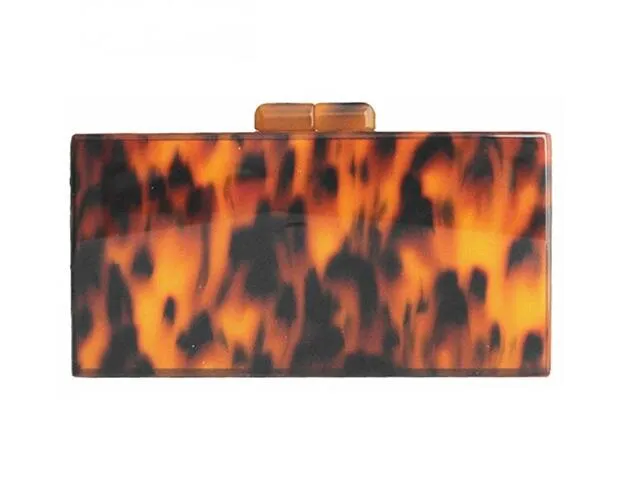 Tortoise Acrylic Box Clutch