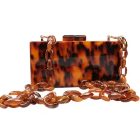 Tortoise Acrylic Box Clutch