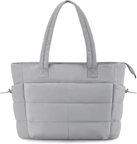 Tote Bags For Women Puffer Shoulder Bag with Zipper Quilted Satchel Handbags For Work,Travel, Gym, Light Waterproof