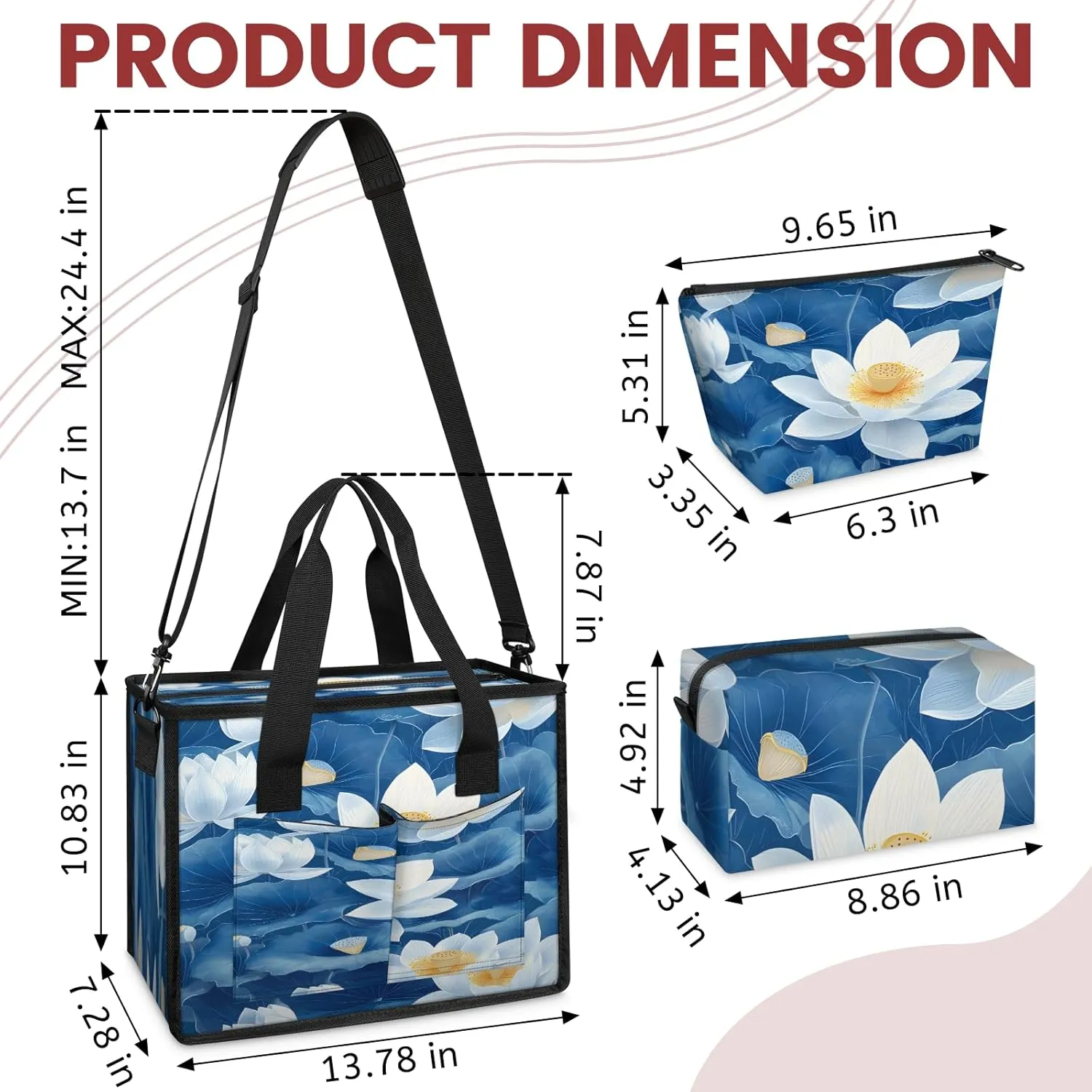 Tote Satchel Bag Set 3PCS for Women, Tote Briefcase Shoulder Handbag Purse Satchels