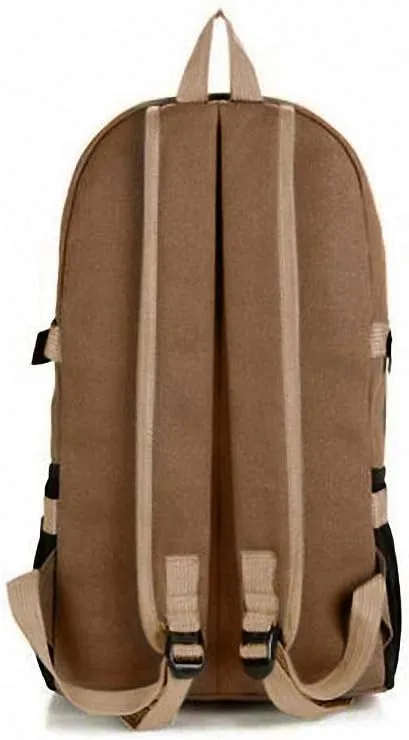 Travel Travel Bucket Backpack Men Canvas Bags College Student School Brown