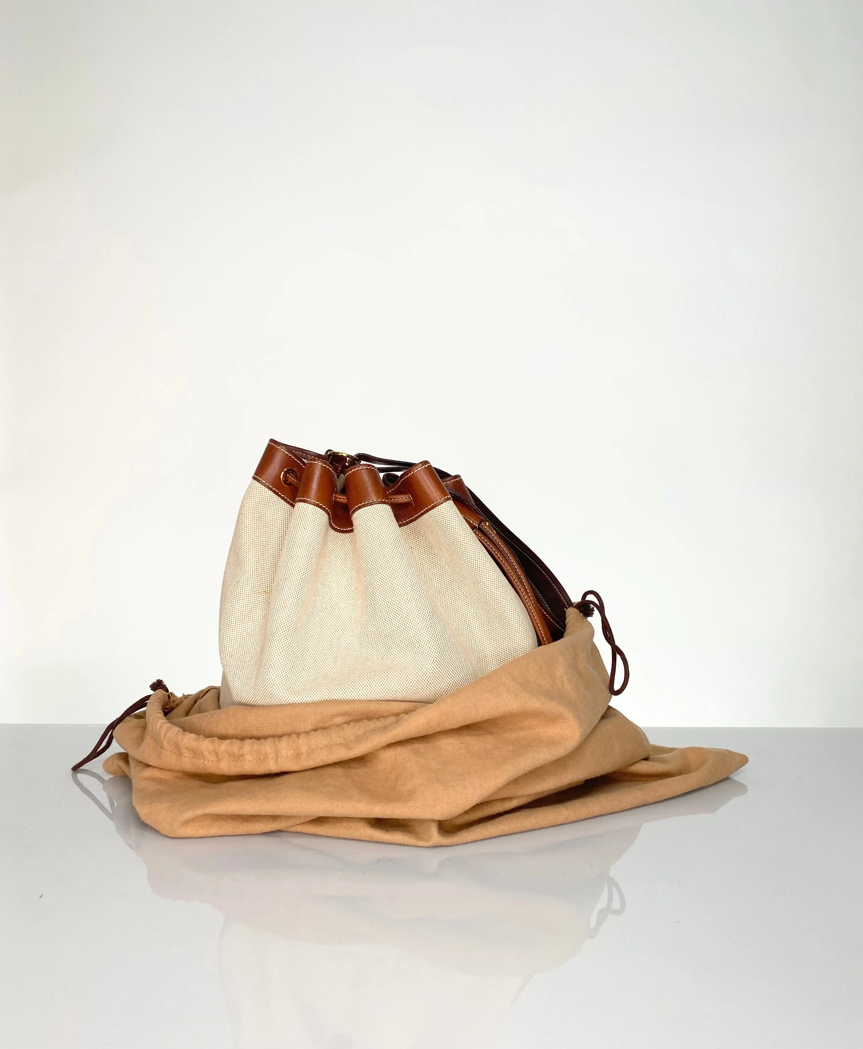 Vintage Hermes Market Tote Bucket Bag