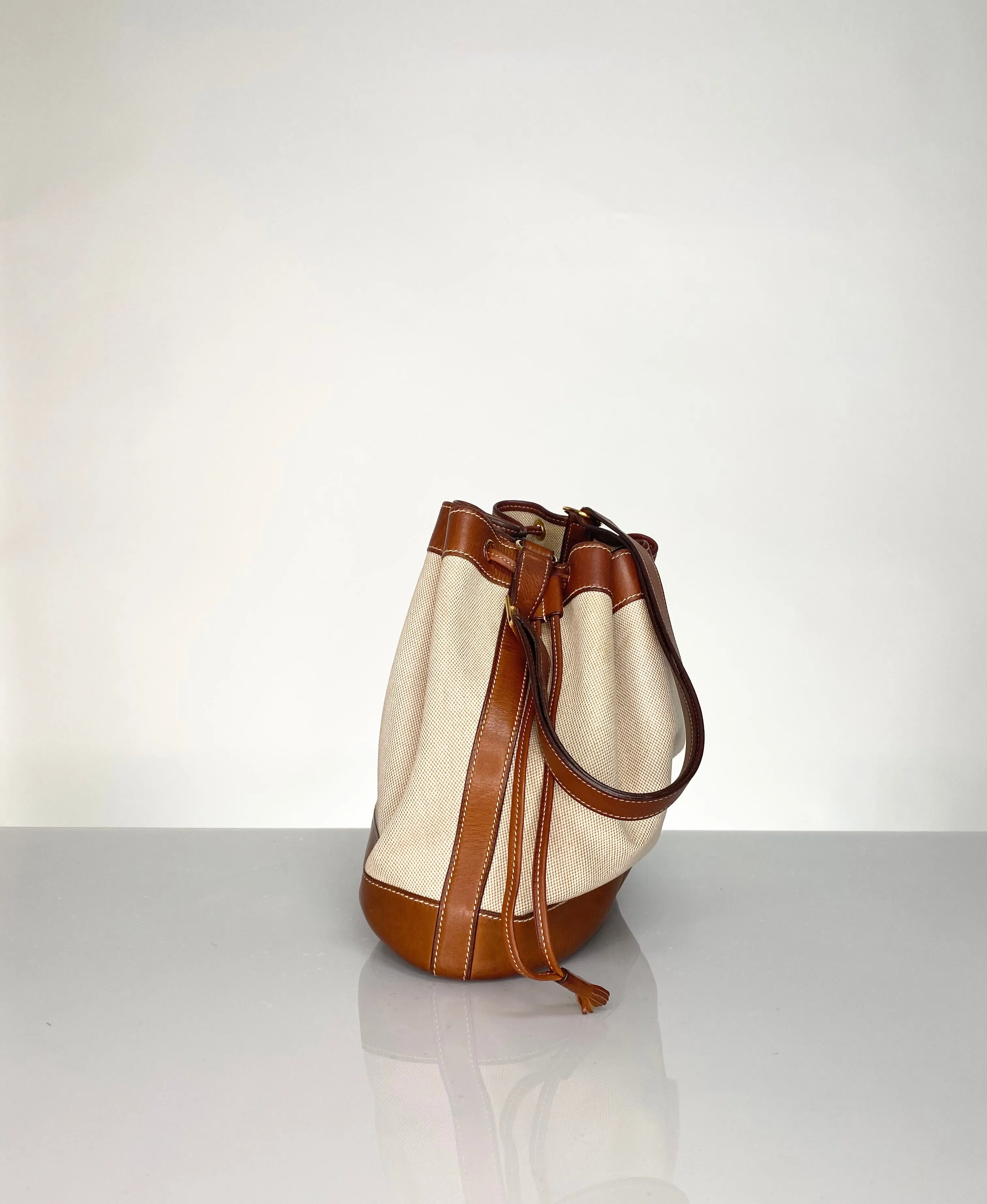 Vintage Hermes Market Tote Bucket Bag