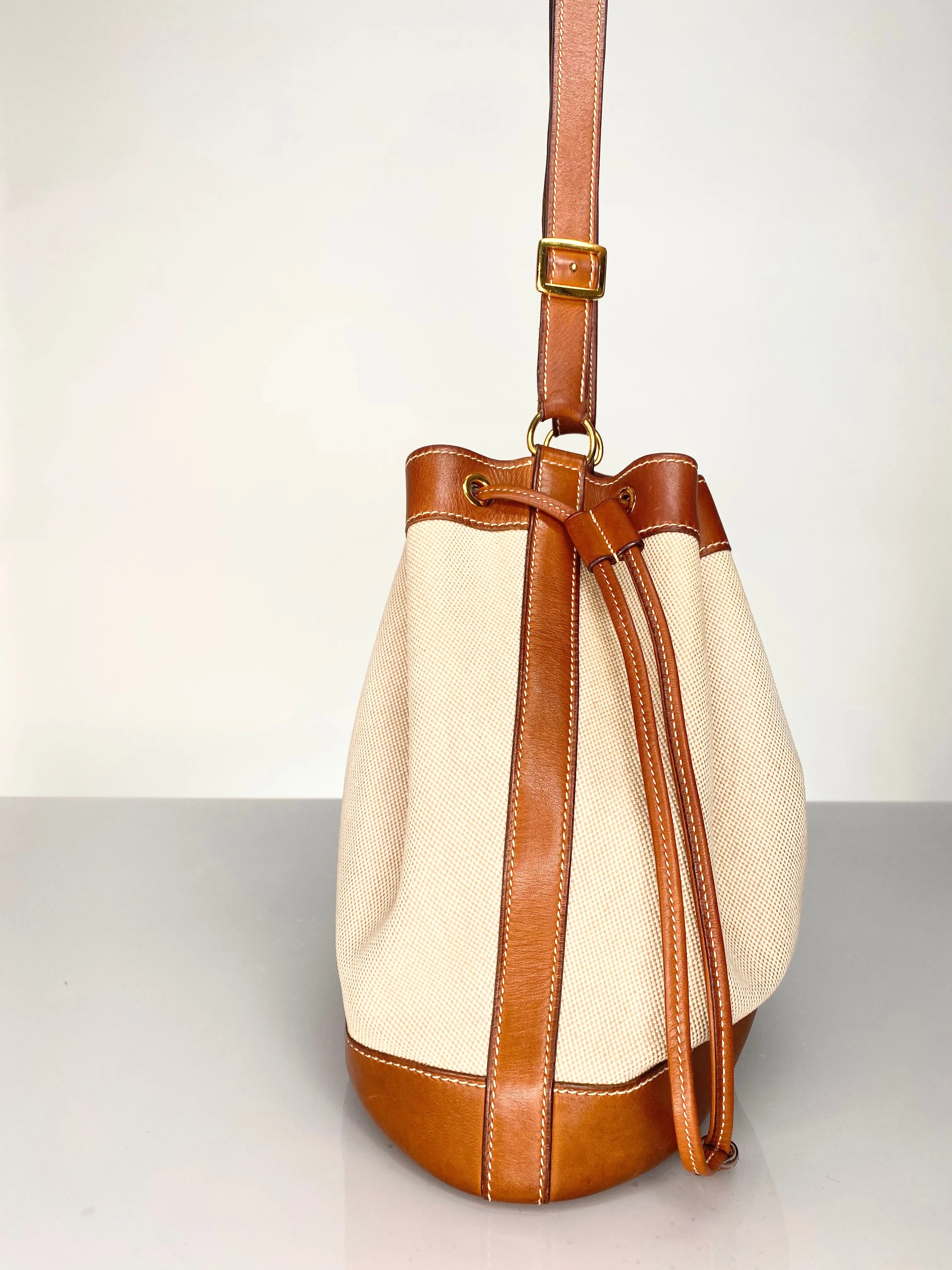 Vintage Hermes Market Tote Bucket Bag