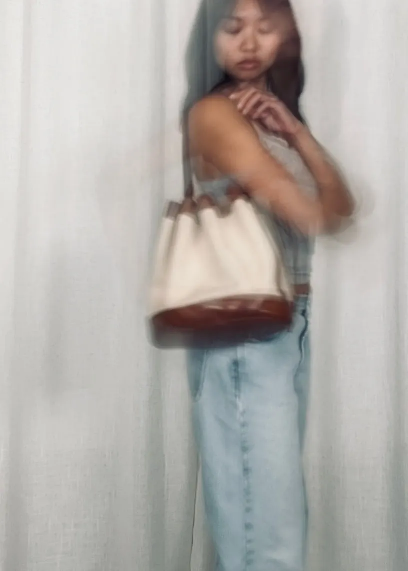 Vintage Hermes Market Tote Bucket Bag