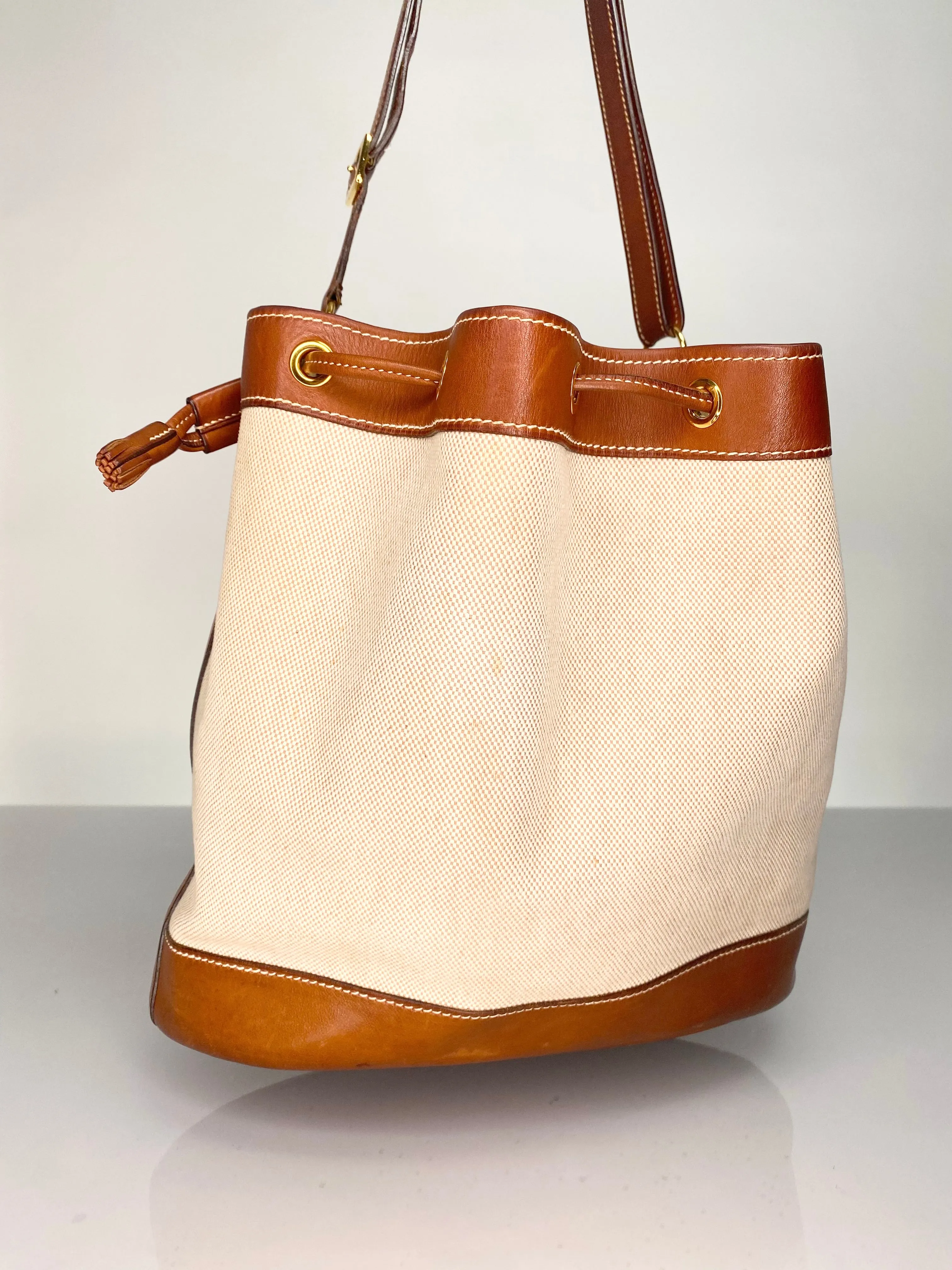 Vintage Hermes Market Tote Bucket Bag