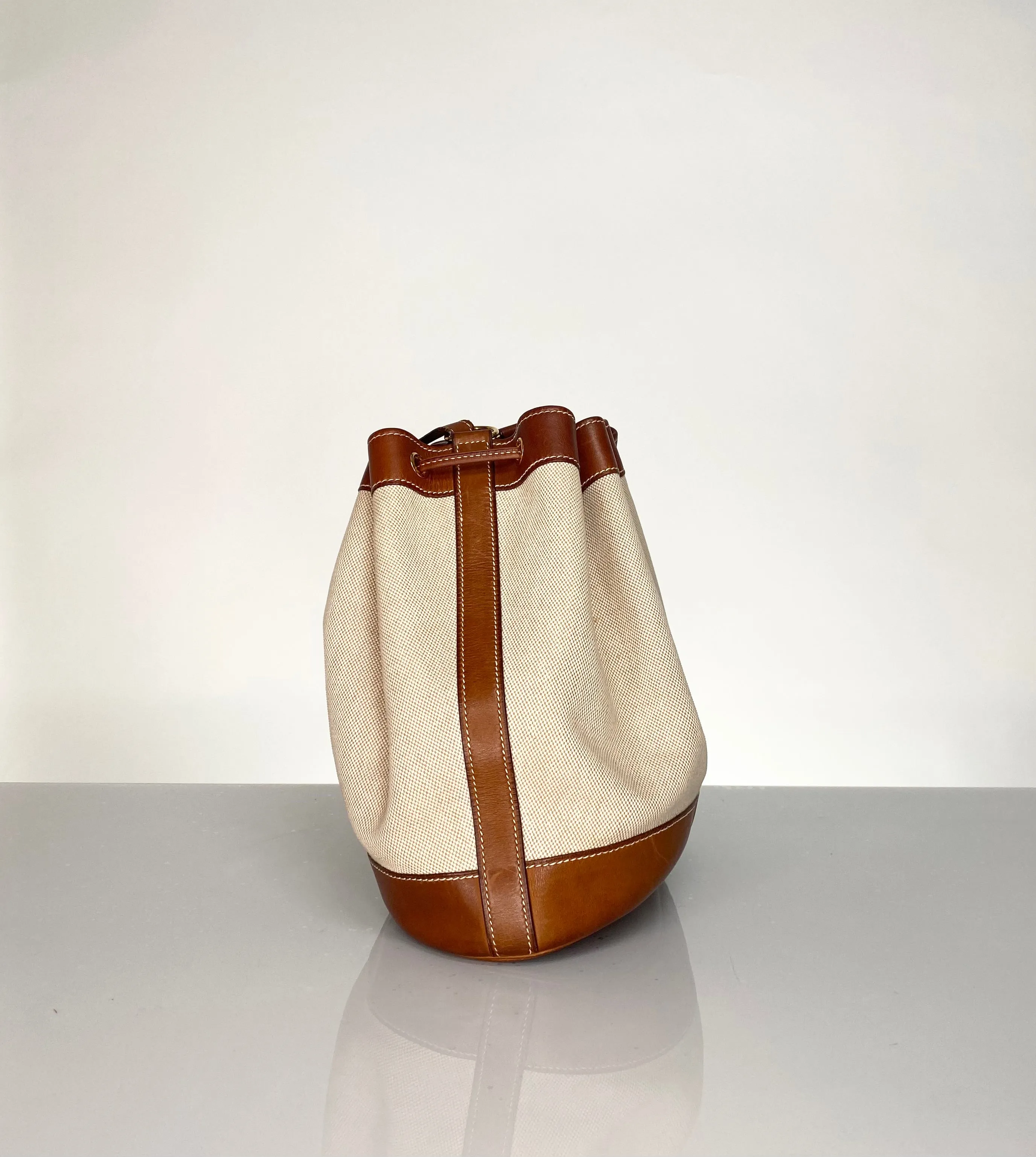 Vintage Hermes Market Tote Bucket Bag