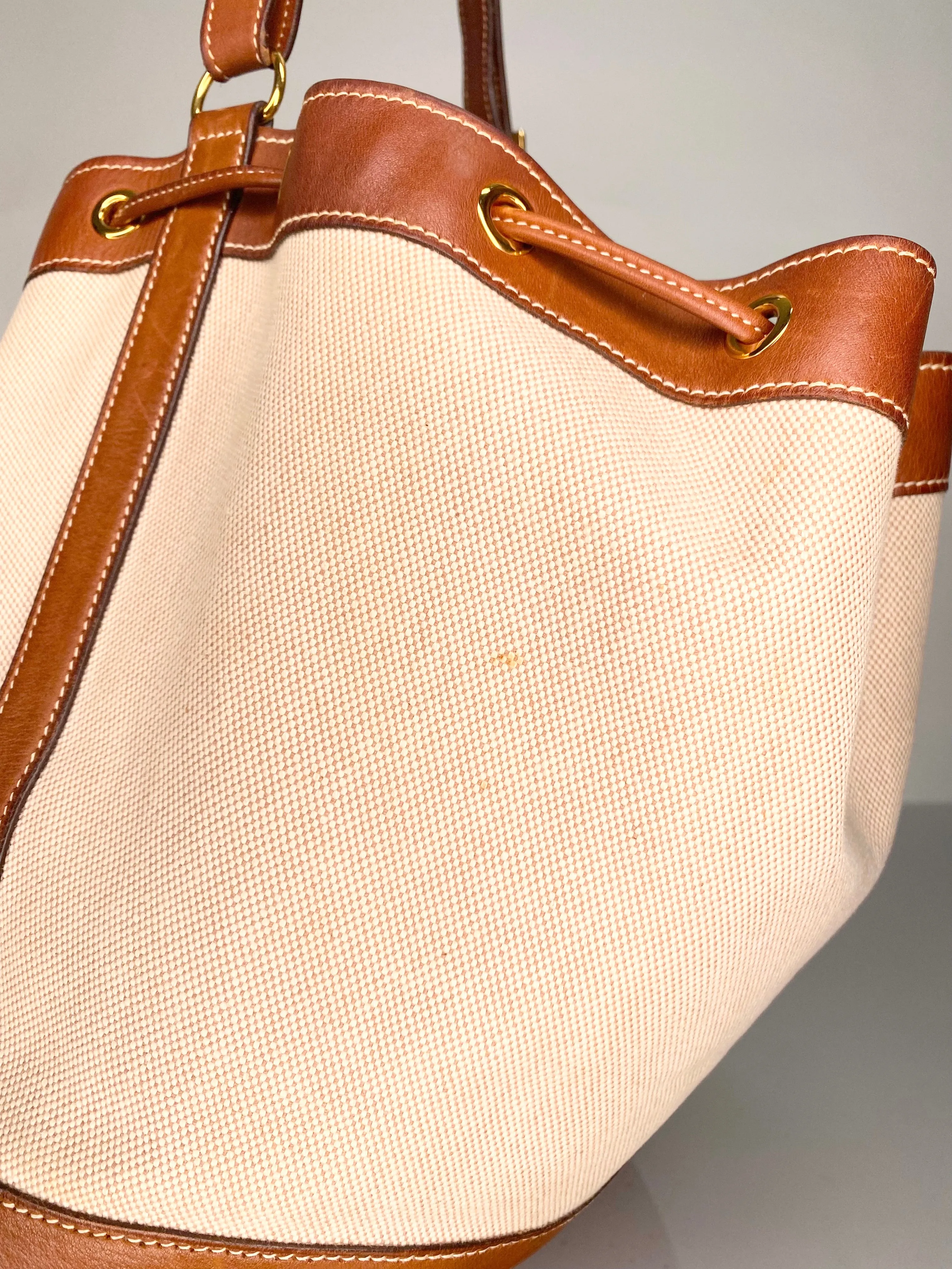 Vintage Hermes Market Tote Bucket Bag