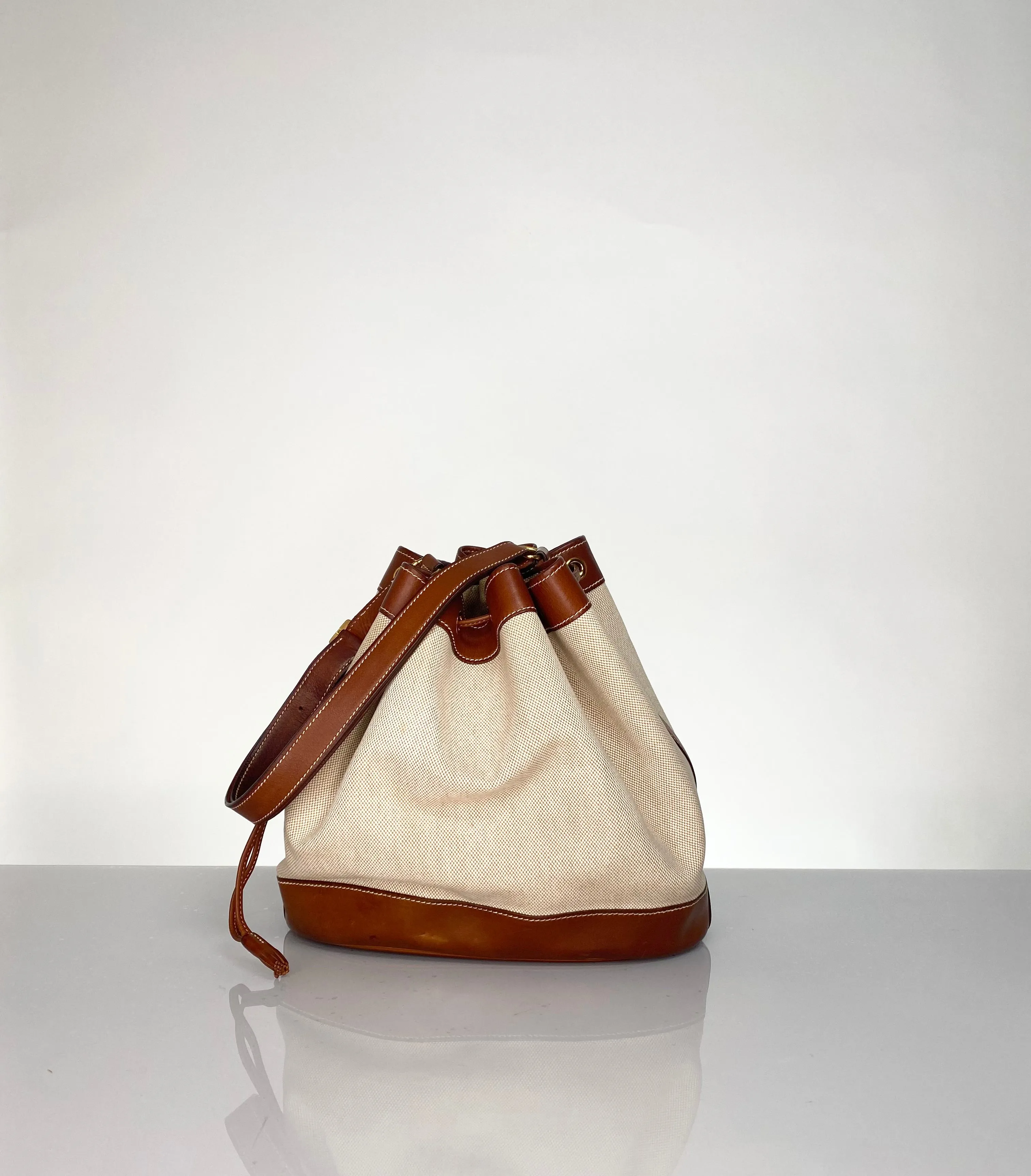 Vintage Hermes Market Tote Bucket Bag