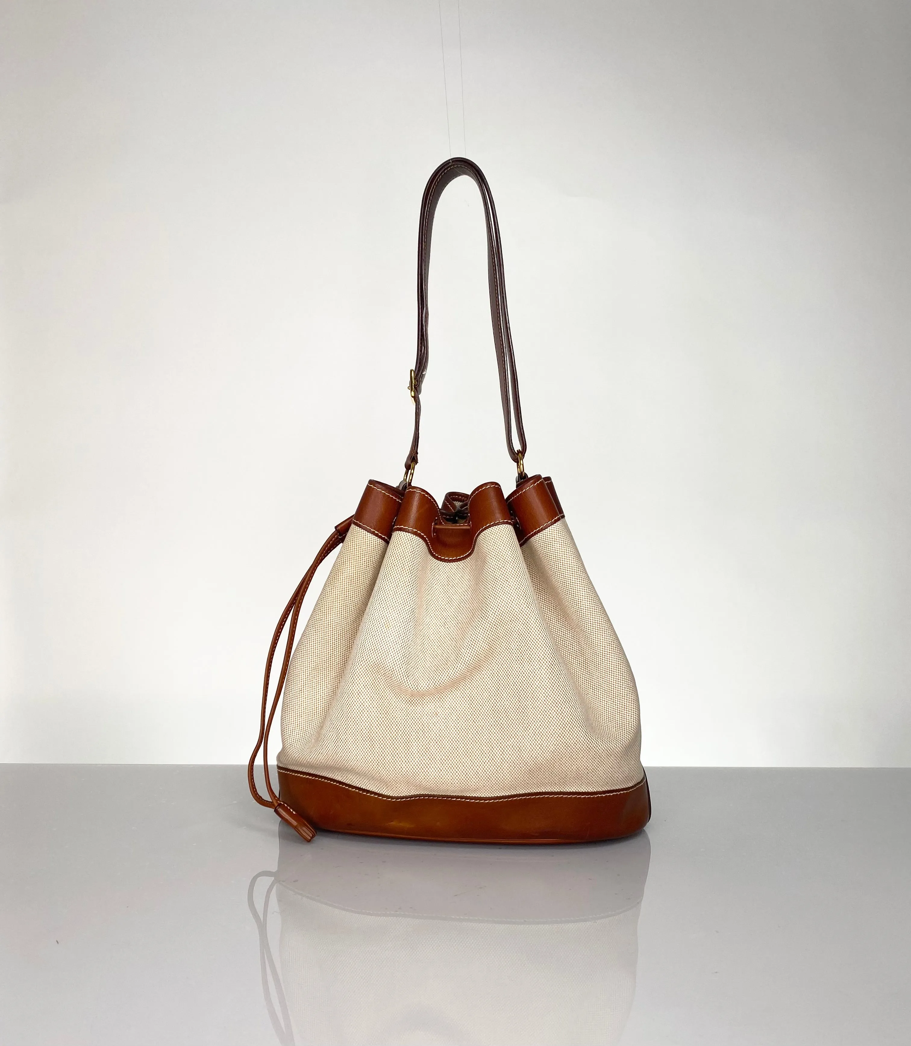 Vintage Hermes Market Tote Bucket Bag