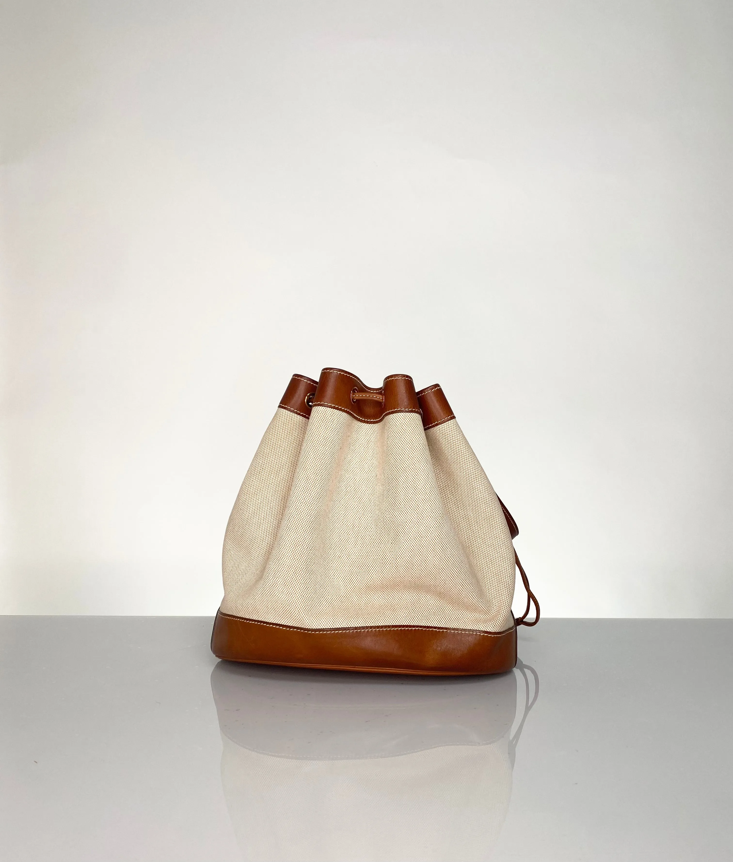 Vintage Hermes Market Tote Bucket Bag
