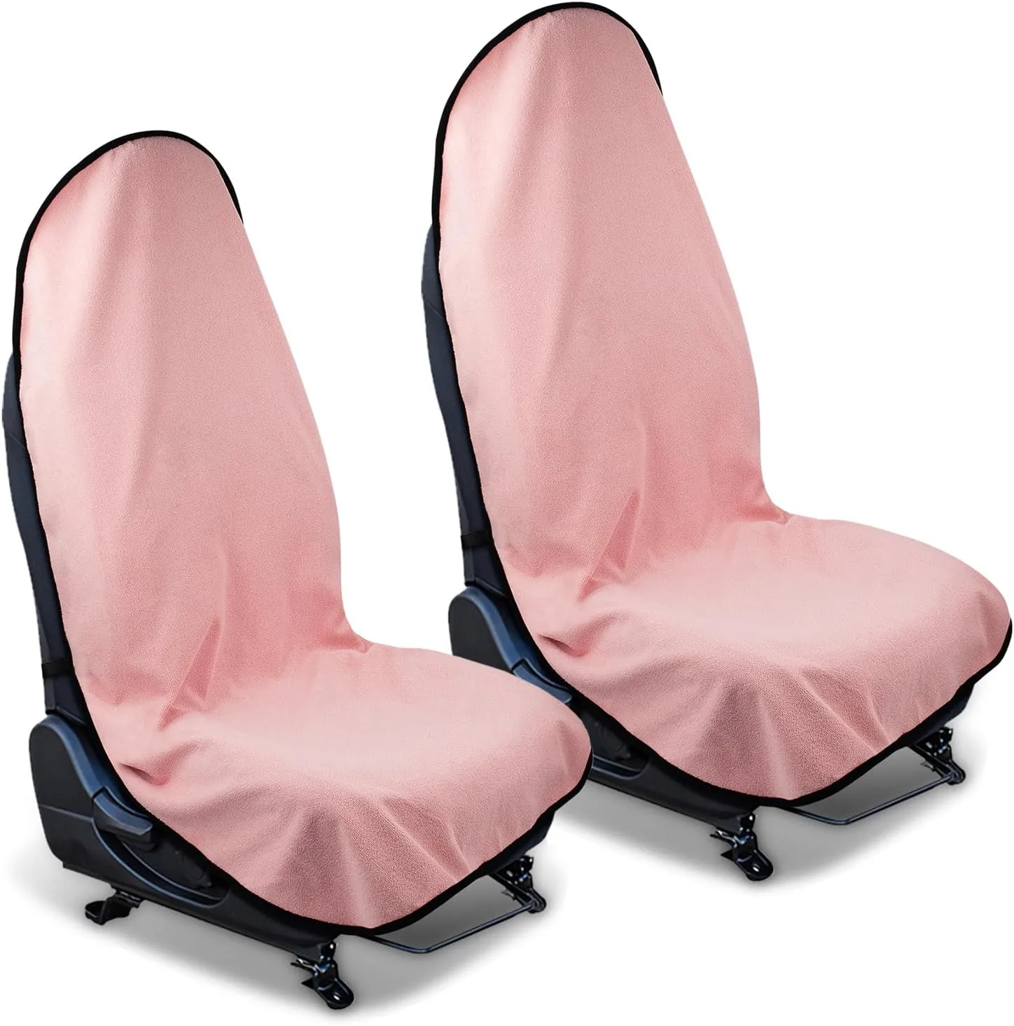Waterproof Sweating Car Seat Cover for Post Gym Workout, Running, Swimming, Beach and Hiking, Universal Fit Non-Slip Bucket Seat Protector for Cars SUV Trucks, Machine Washable (2pcs Pink)