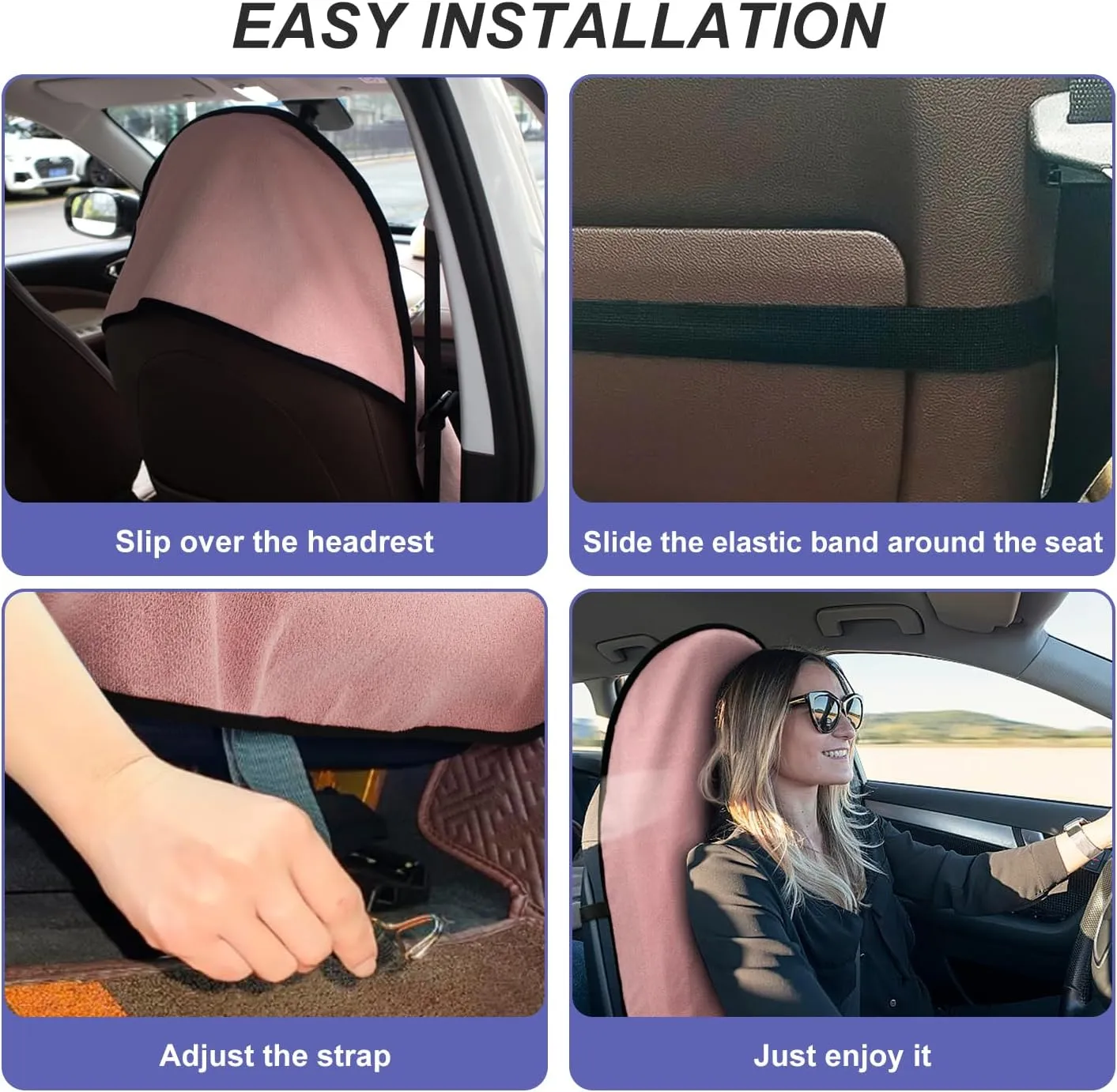 Waterproof Sweating Car Seat Cover for Post Gym Workout, Running, Swimming, Beach and Hiking, Universal Fit Non-Slip Bucket Seat Protector for Cars SUV Trucks, Machine Washable (2pcs Pink)