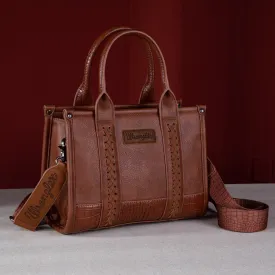 Wrangler Croc Print Concealed Carry Tote/Crossbody - Cognac